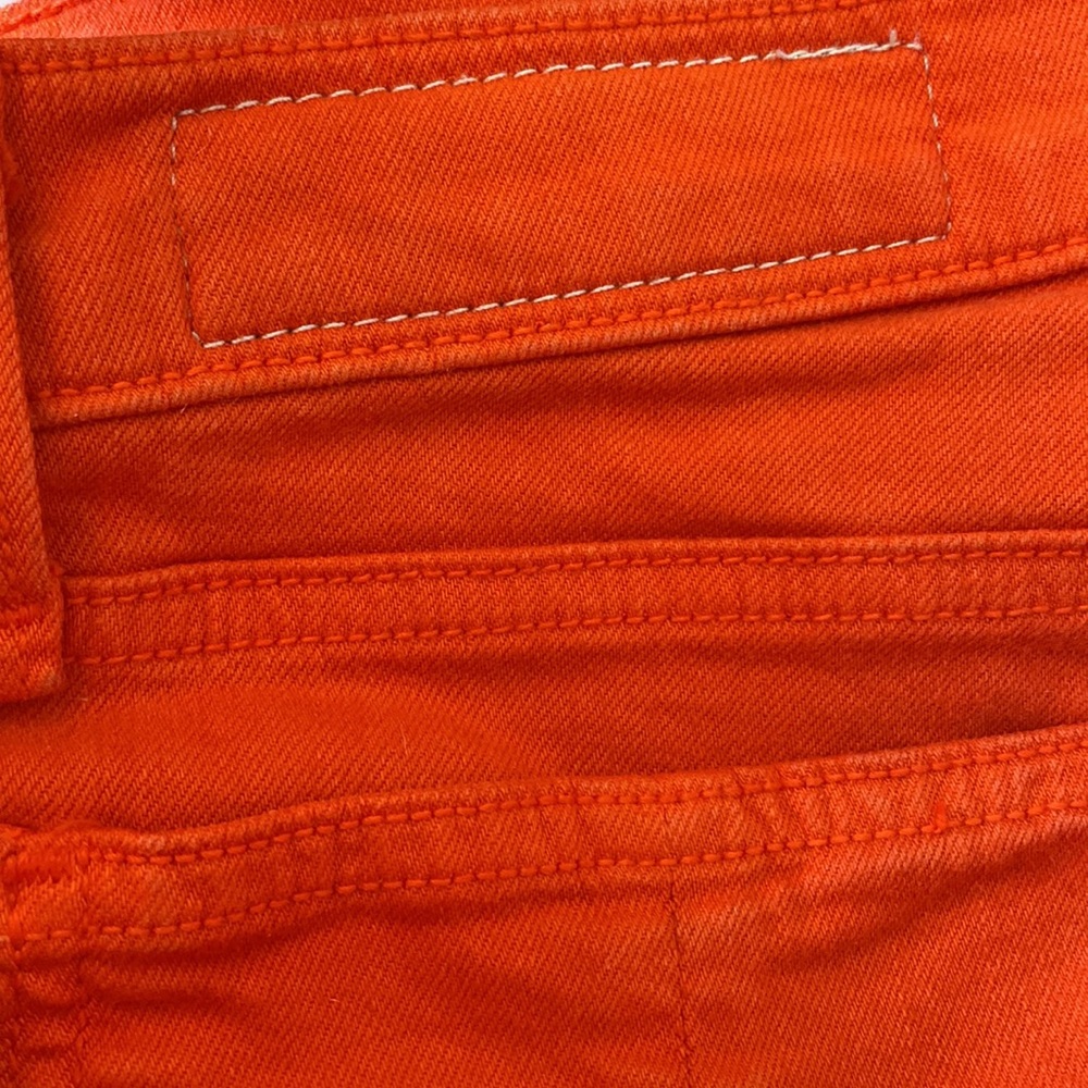 rag & bone skinny jean, 28 - red orange, silver grommet,  made in USA - Picture 10 of 11